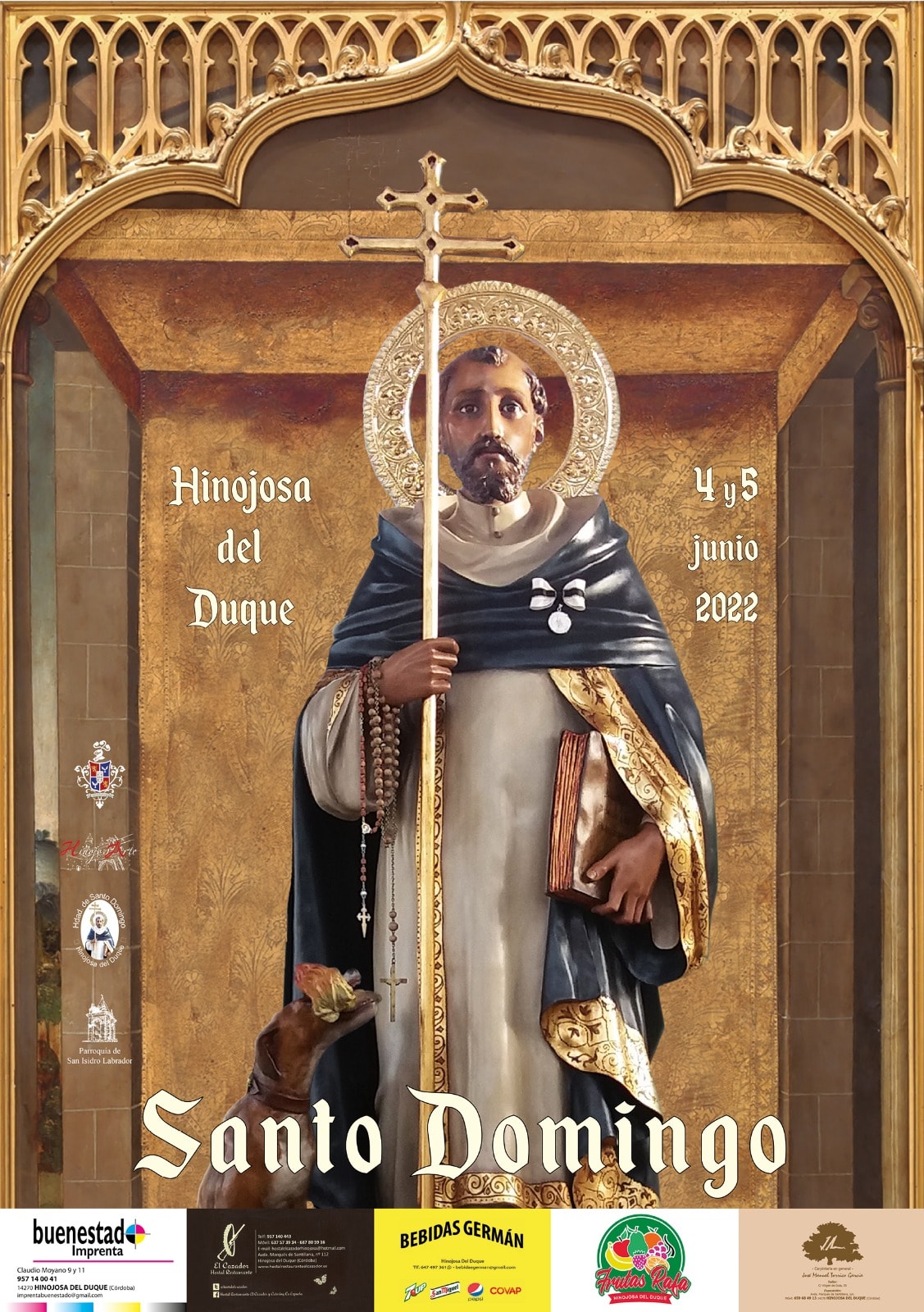 Cartel de Fiestas en honor de Santo Domnigo de Guzmán 2022